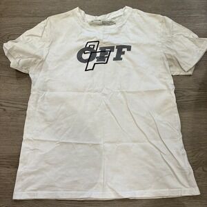 Off-White x Doraemon Collab Main Label White Short Sleeve Tshirt | Size M